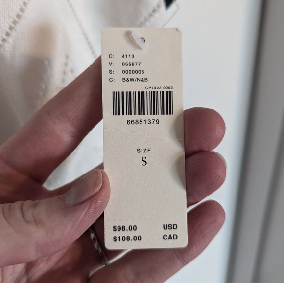 Anthropologie Maeve Violette Icon Sweater Vest NWT - White and Black sz S - Picture 5 of 5